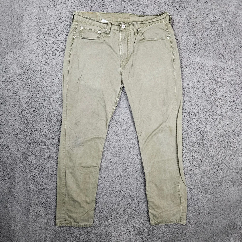 Levi's Mens 33x32 511 Slim Fit Olive Green Cotton Blend Jeans